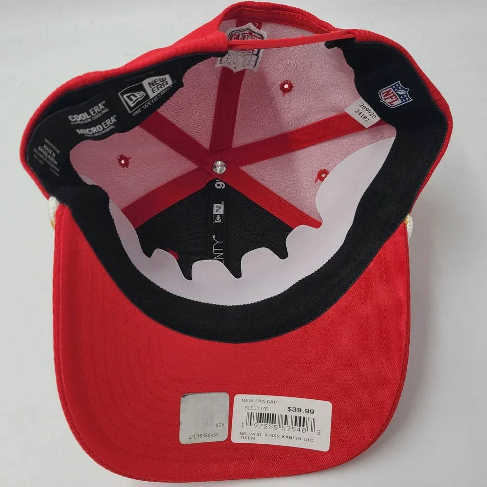 Kansas City Chiefs Hat Snapback New Era 9Seventy‎ Red Yellow Rope NFL Sideline